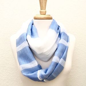 Periwinkle Blue & White Gauzy Weave Infinity Scarf